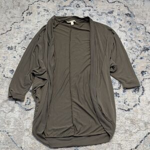 Miami USA Batwing Draped Cardigan Olive Green Lightweight L Boho Cozy